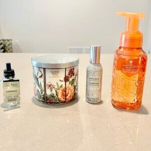 4 pc Bundle Bath & Body Works Flowerchild Candle Soap Room Spray Wallflower NEW